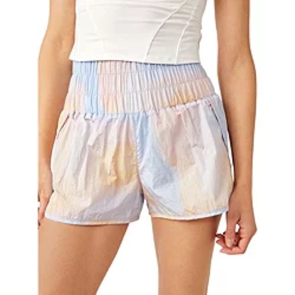 FP MOVEMENT Way Home Printed High Rise Athletic Shorts Aura Purple
